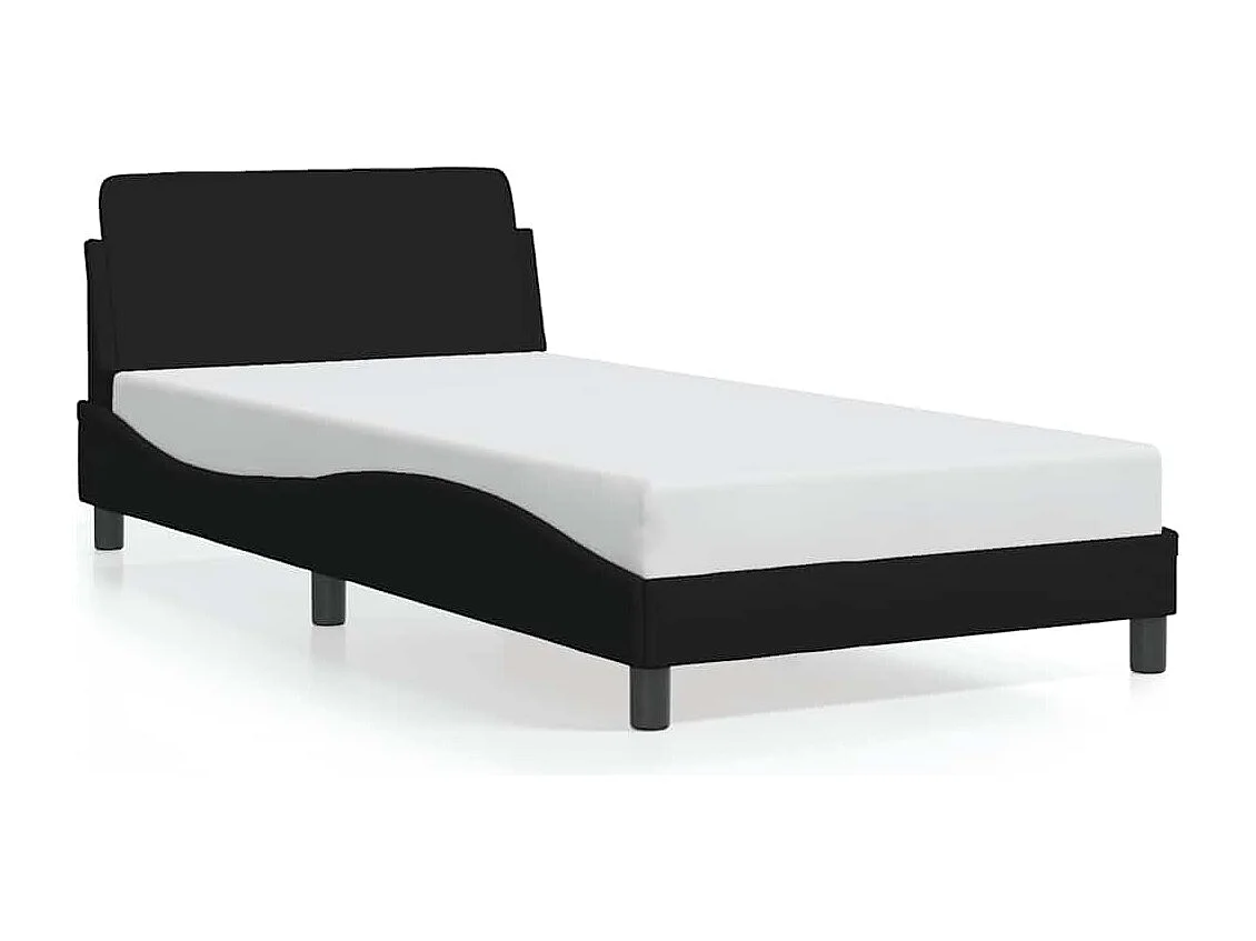 Cadre de lit Dover noir 100x200 cm tissu