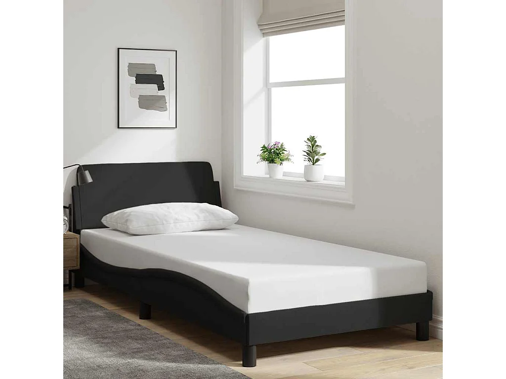 Cadre de lit Dover noir 100x200 cm tissu