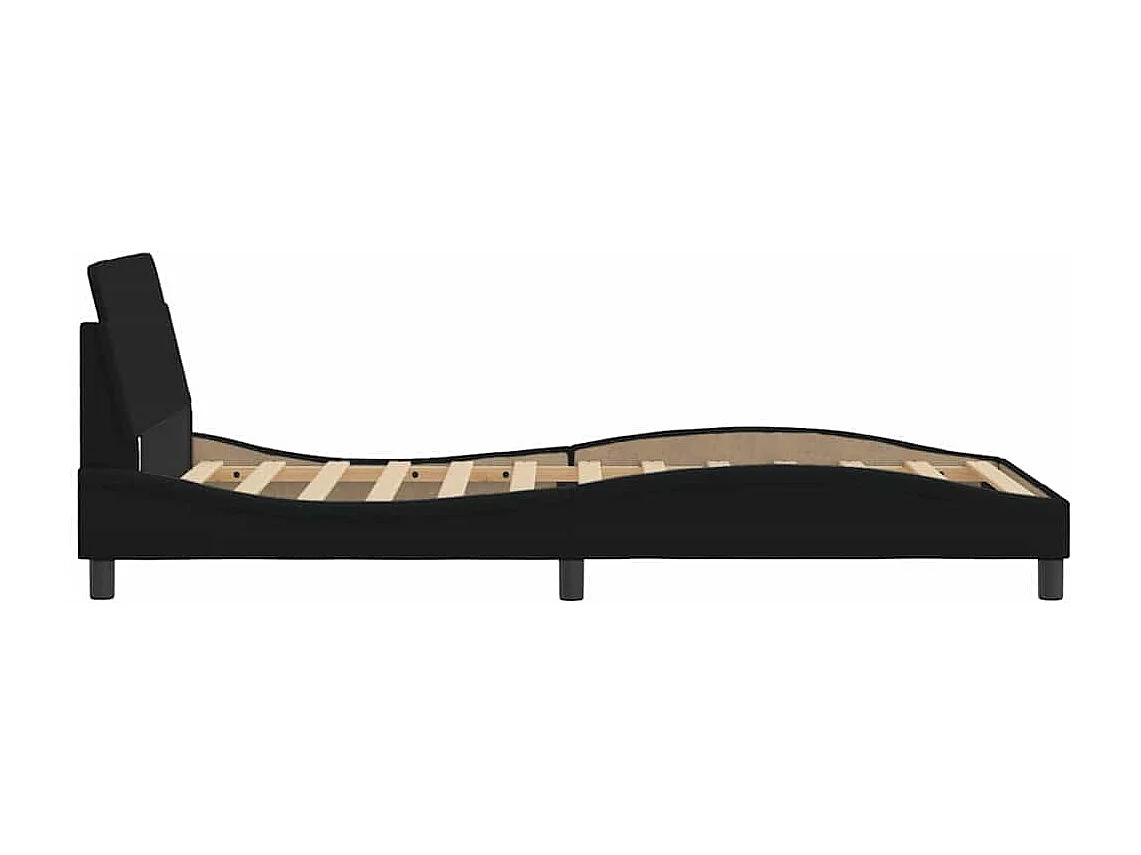 Cadre de lit Dover noir 100x200 cm tissu