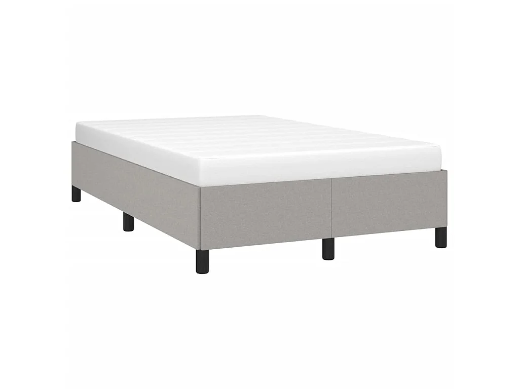 Cadre de lit sans matelas gris clair 120x190 cm tissu