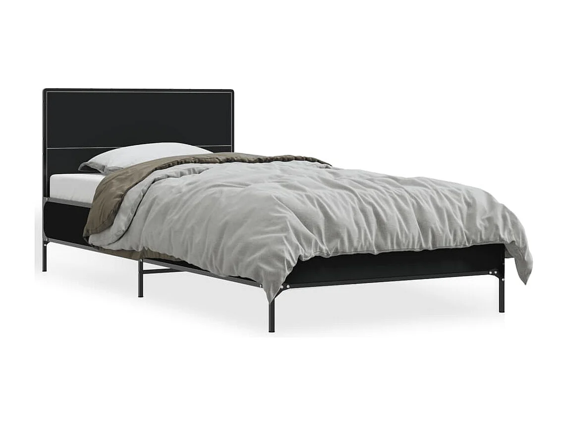 Cadre de lit sans matelas noir 75x190 cm