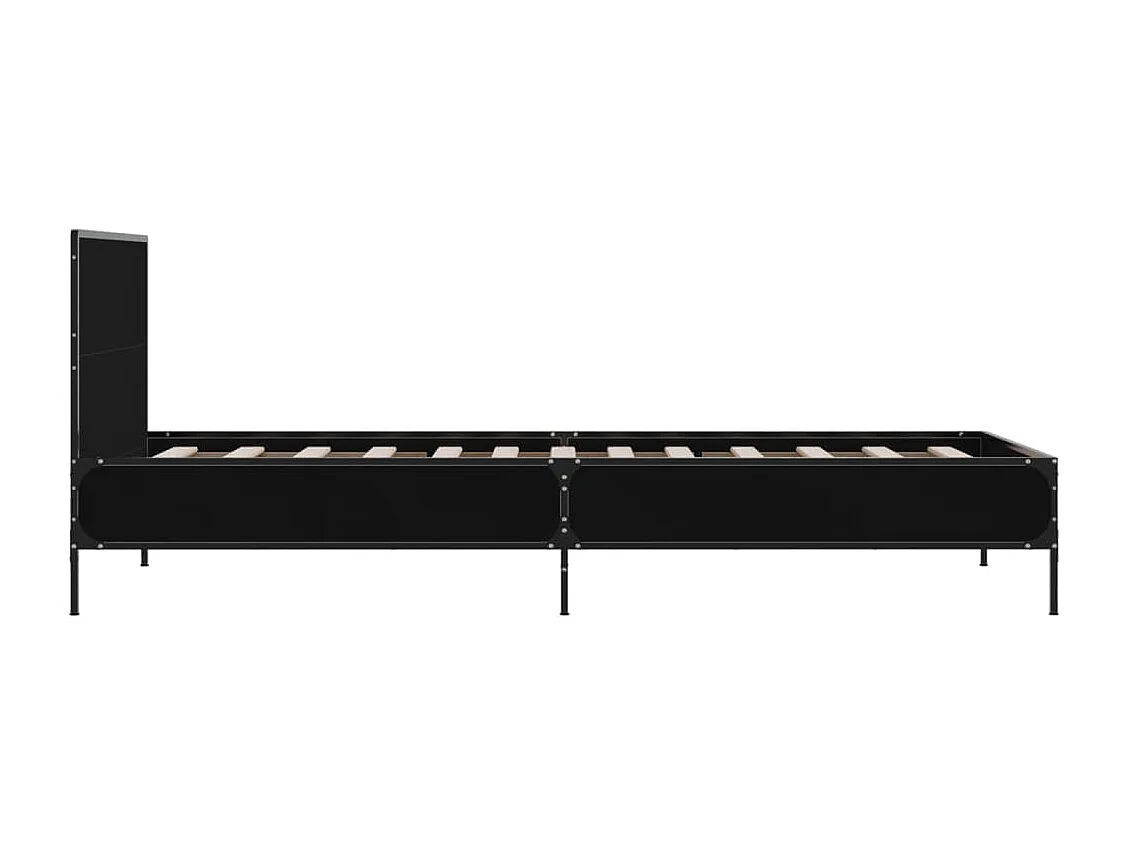 Cadre de lit sans matelas noir 75x190 cm