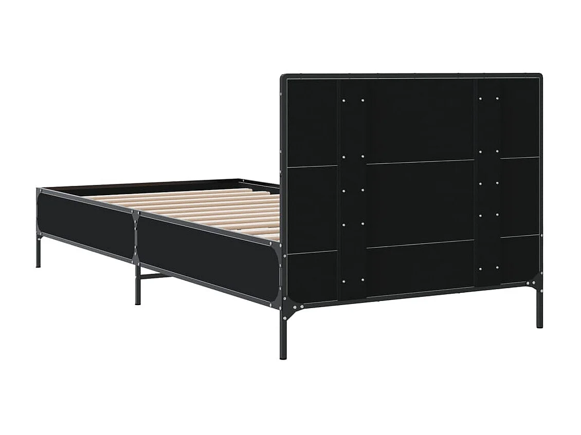 Cadre de lit sans matelas noir 75x190 cm