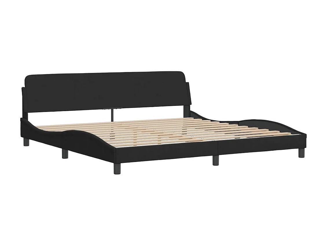 Lit avec matelas Dover noir 200x200 cm velours