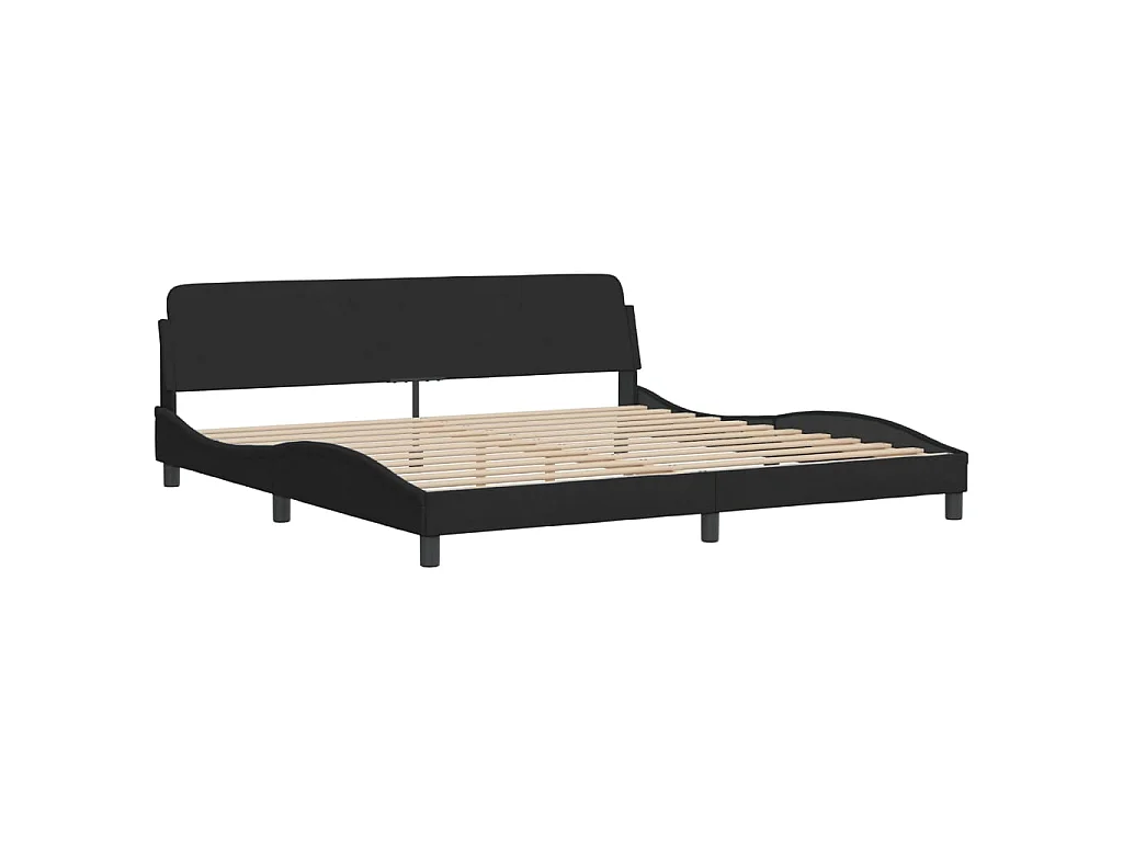 Cama com colchão Dover 200x200 cm veludo preto