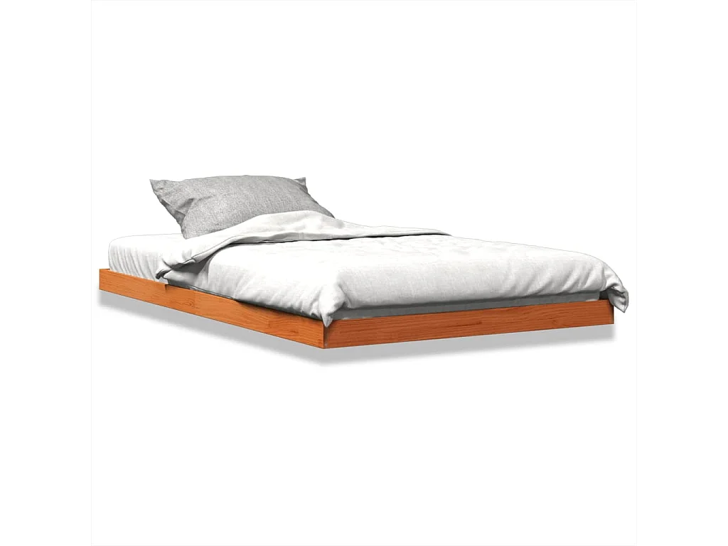 Bedframe massief grenenhout wasbruin 120x200 cm
