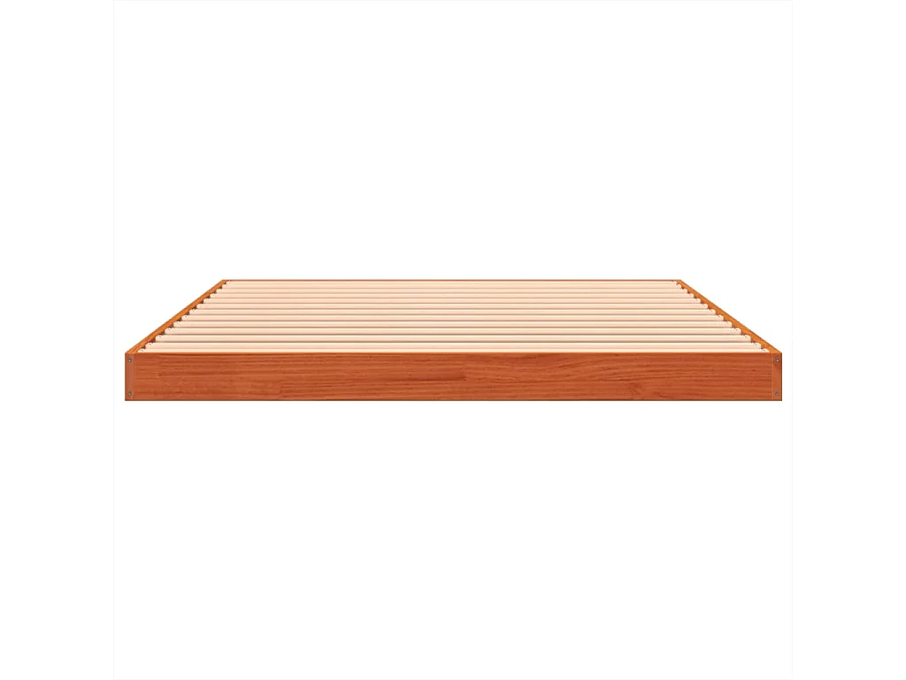 Bedframe massief grenenhout wasbruin 120x200 cm