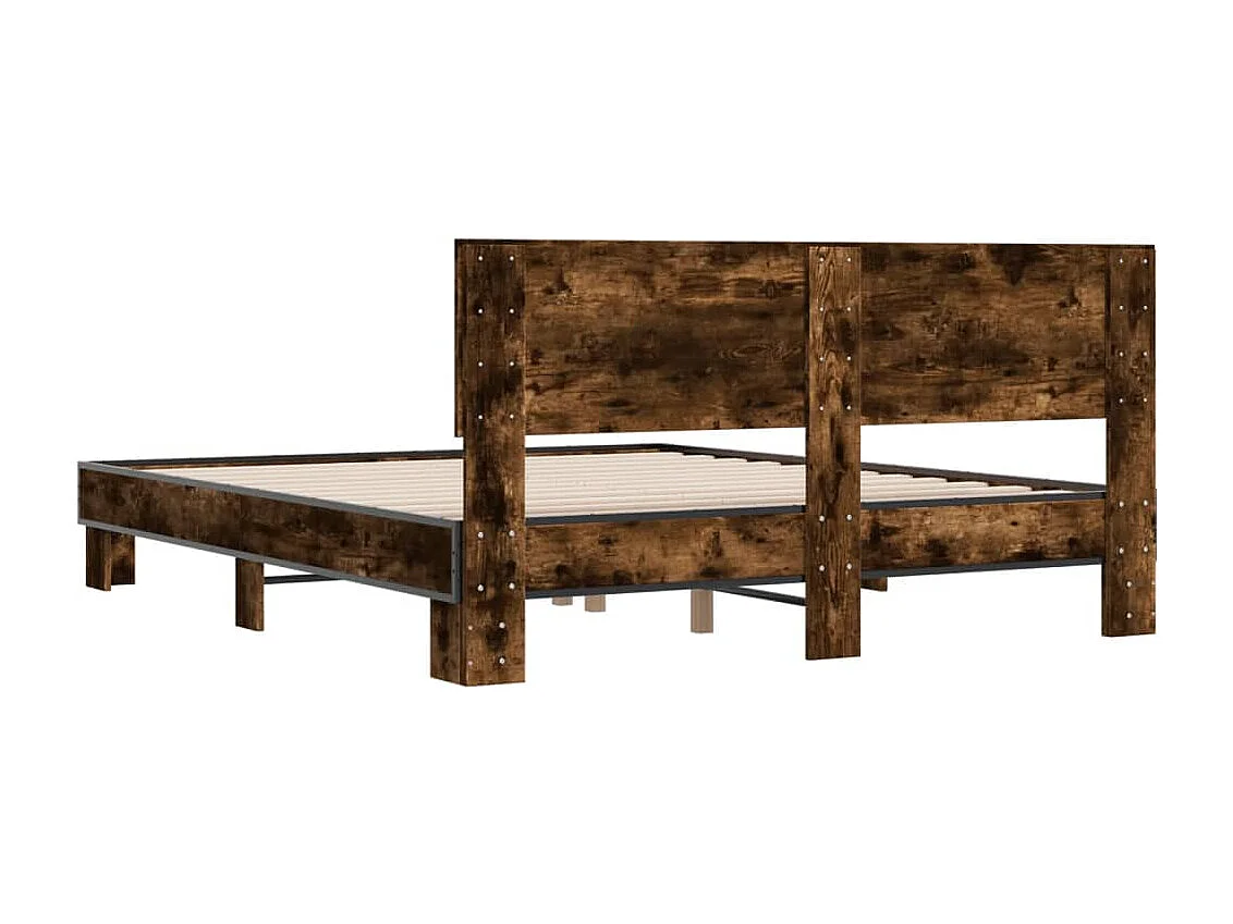 Cadre de lit sans matelas chêne fumé 160x200 cm