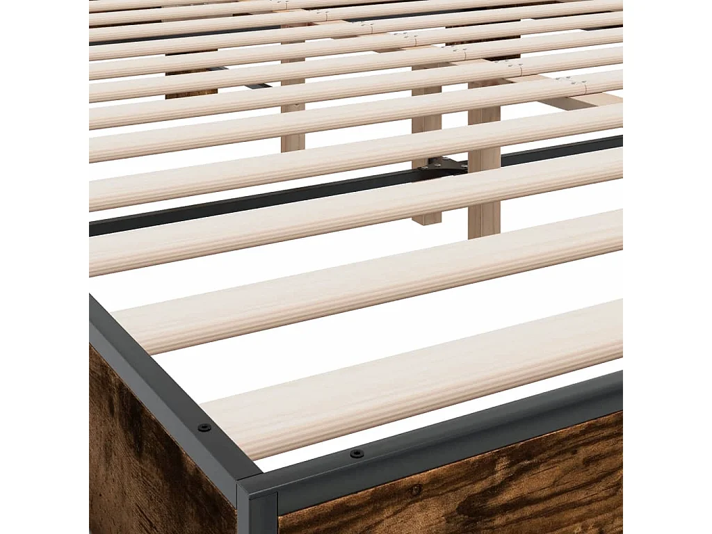 Cadre de lit sans matelas chêne fumé 160x200 cm
