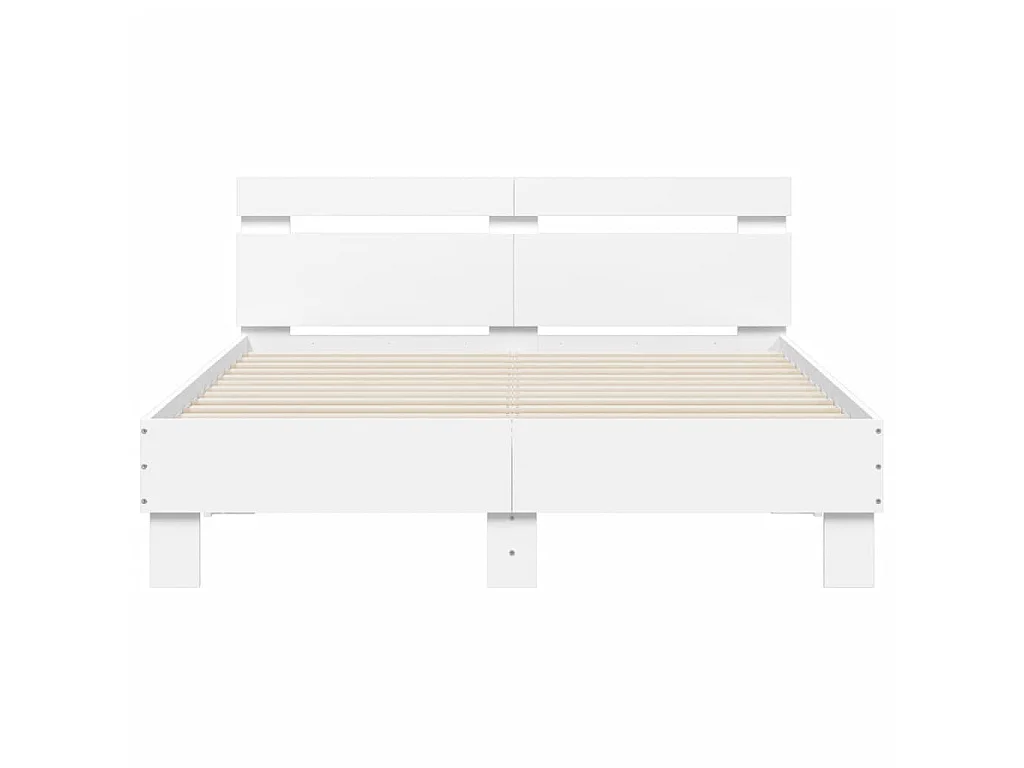 Cadre de lit avec LED sans matelas blanc 120x190 cm
