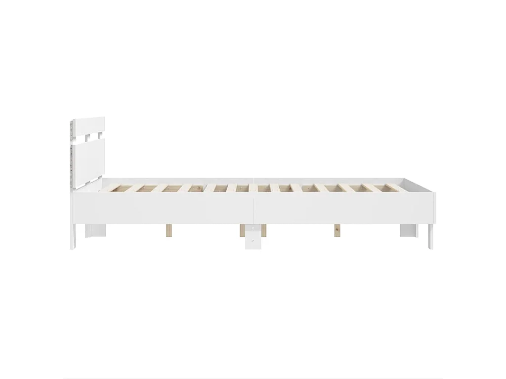Cadre de lit avec LED sans matelas blanc 120x190 cm