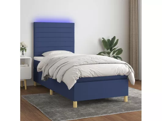 Kauf Unique Boxspringbett mit Matratze & LED Blau 90x190 cm Stoff