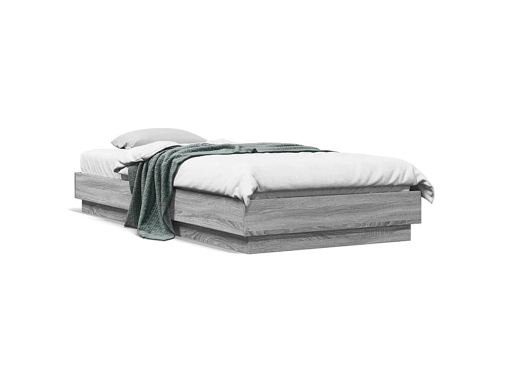 Cadre de lit sans matelas sonoma gris 100x200 cm