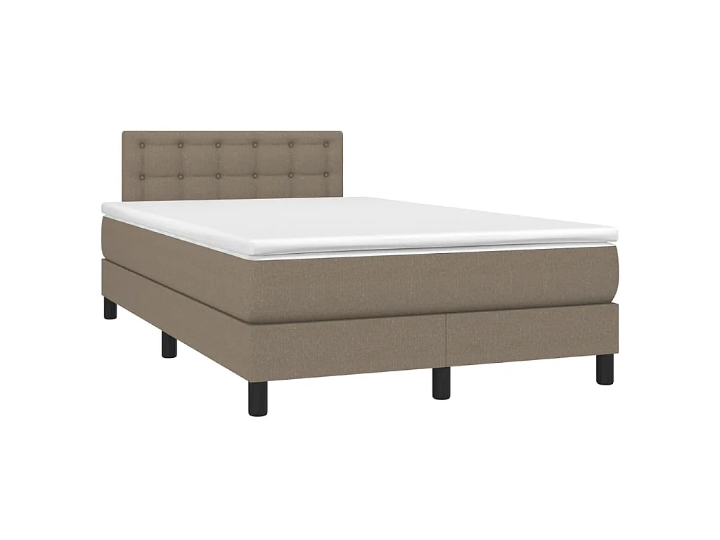 Cama boxspring c/ colchão 120x190cm tecido castanho-acinzentado