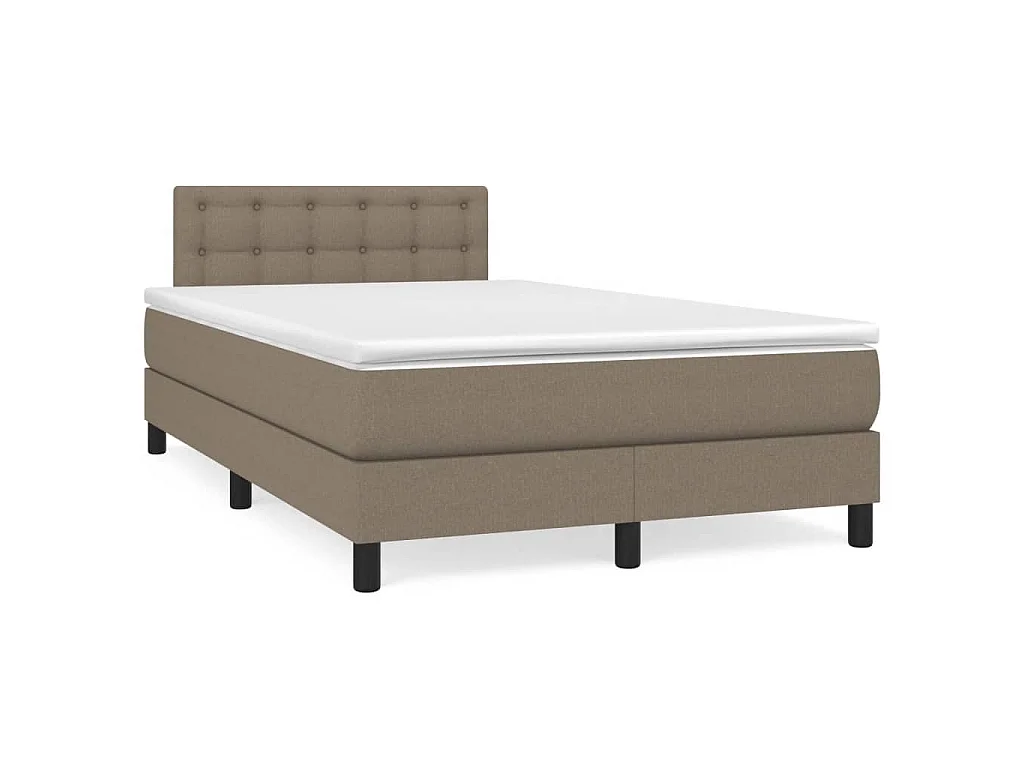 Cama boxspring c/ colchão 120x190cm tecido castanho-acinzentado