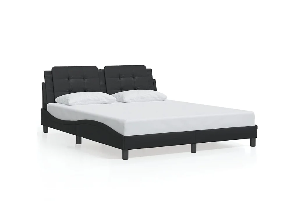 Bedframe met LED zonder matras "Zadar" zwart 160x200 cm