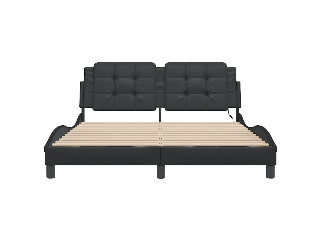 Bedframe met LED zonder matras "Zadar" zwart 160x200 cm