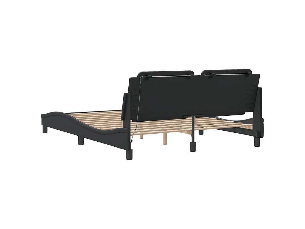 Bedframe met LED zonder matras "Zadar" zwart 160x200 cm