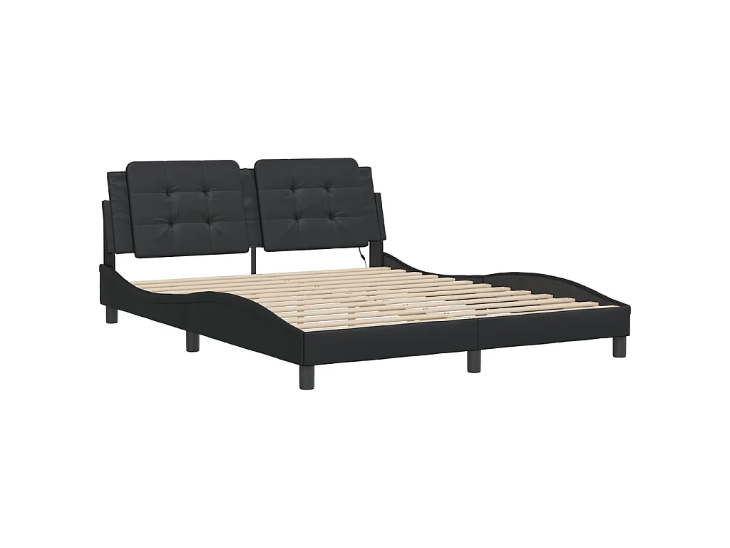 Bedframe met LED zonder matras "Zadar" zwart 160x200 cm