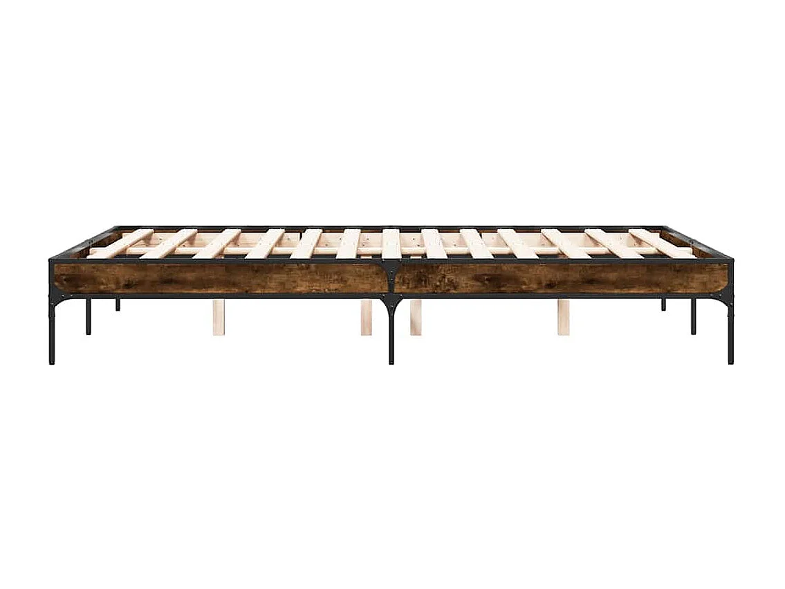 Cadre de lit sans matelas chêne fumé 135x190 cm