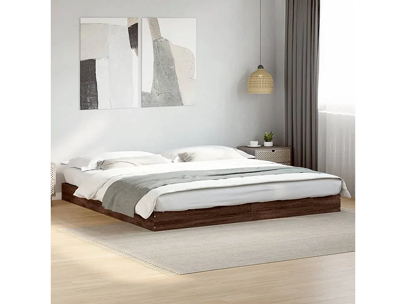 Cadre de lit sans matelas chêne marron 180x200 cm