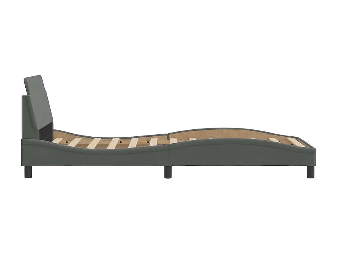 Bettgestell "Dover" Dunkelgrau 90x200 cm Stoff