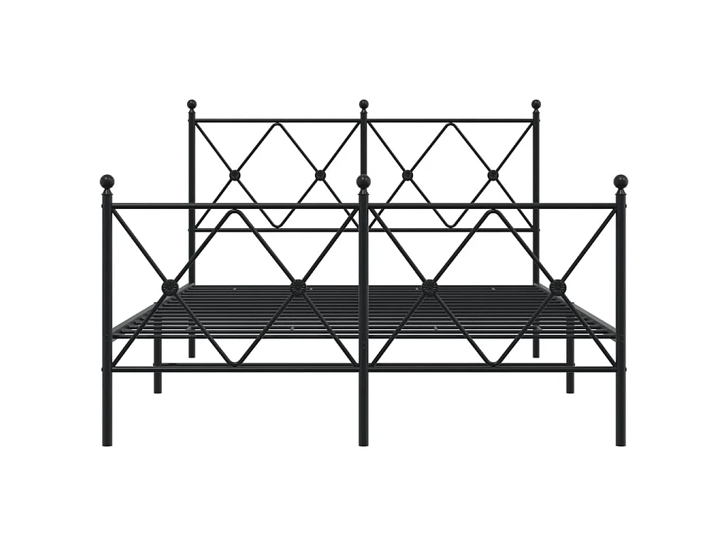 Bedframe met hoofd- en voeteneinde metaal zwart 120x190 cm