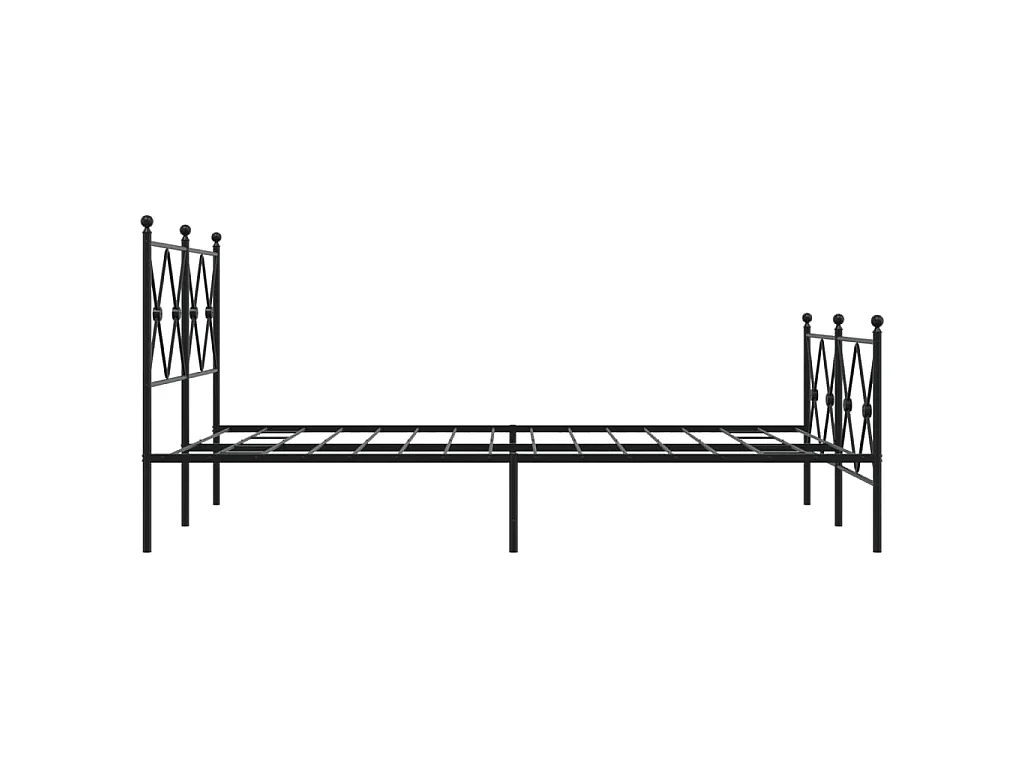Bedframe met hoofd- en voeteneinde metaal zwart 120x190 cm