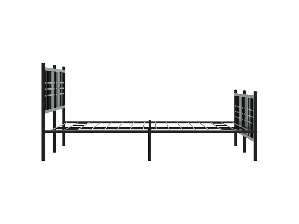 Estrutura de cama com cabeceira e pés 140x190 cm metal preto
