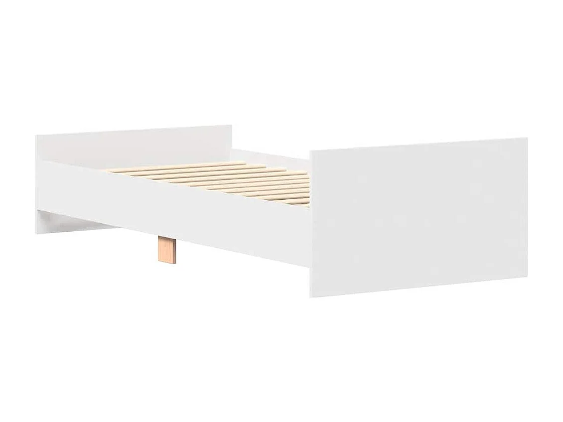 Cadre de lit sans matelas blanc 90x190 cm bois d'ingénierie