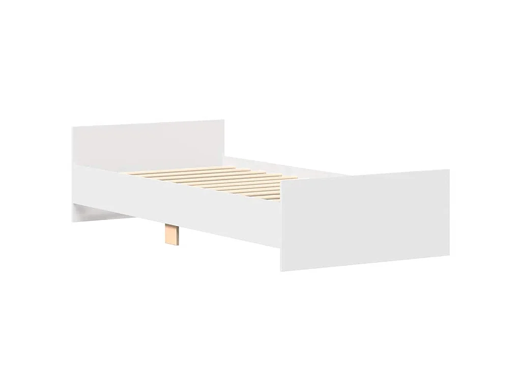 Bedframe bewerkt hout wit 90x190 cm