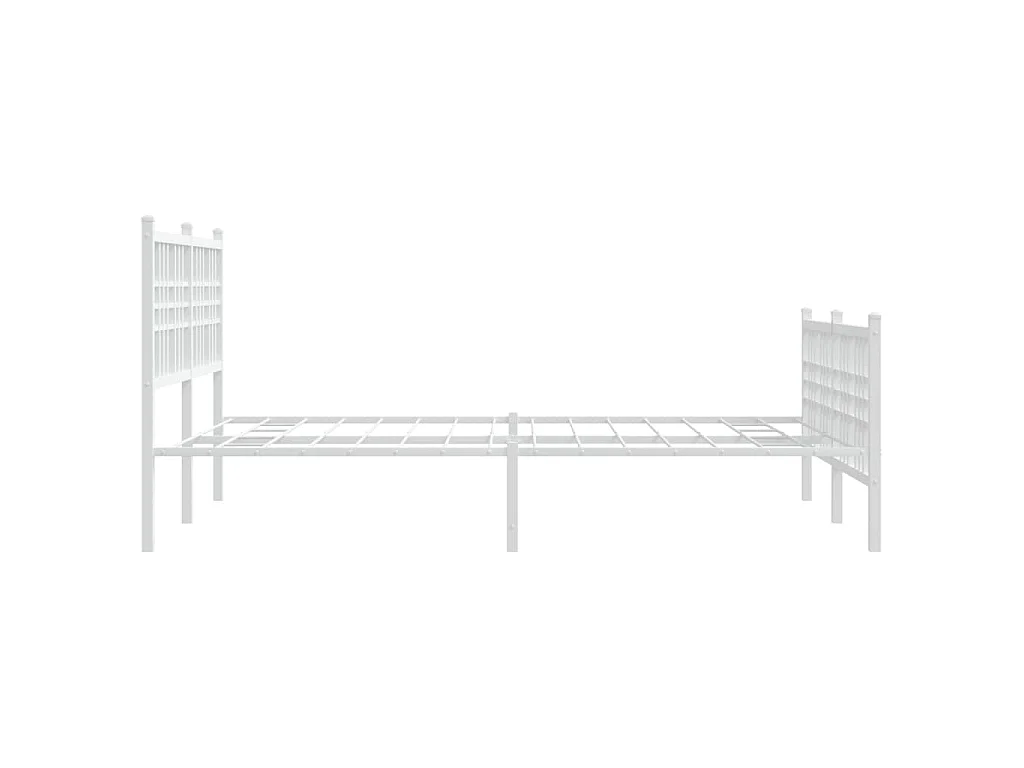 Bedframe met hoofd- en voeteneinde metaal wit 137x190 cm