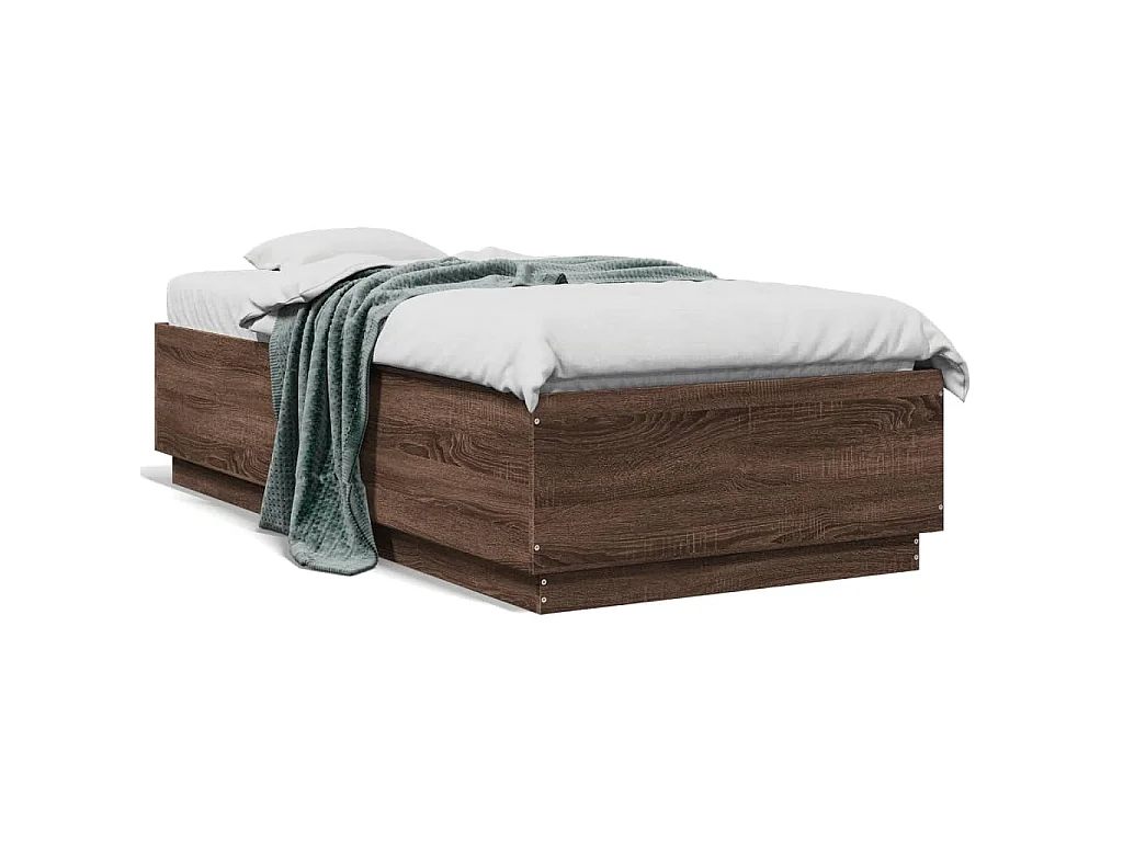 Cadre de lit sans matelas chêne marron 75x190 cm