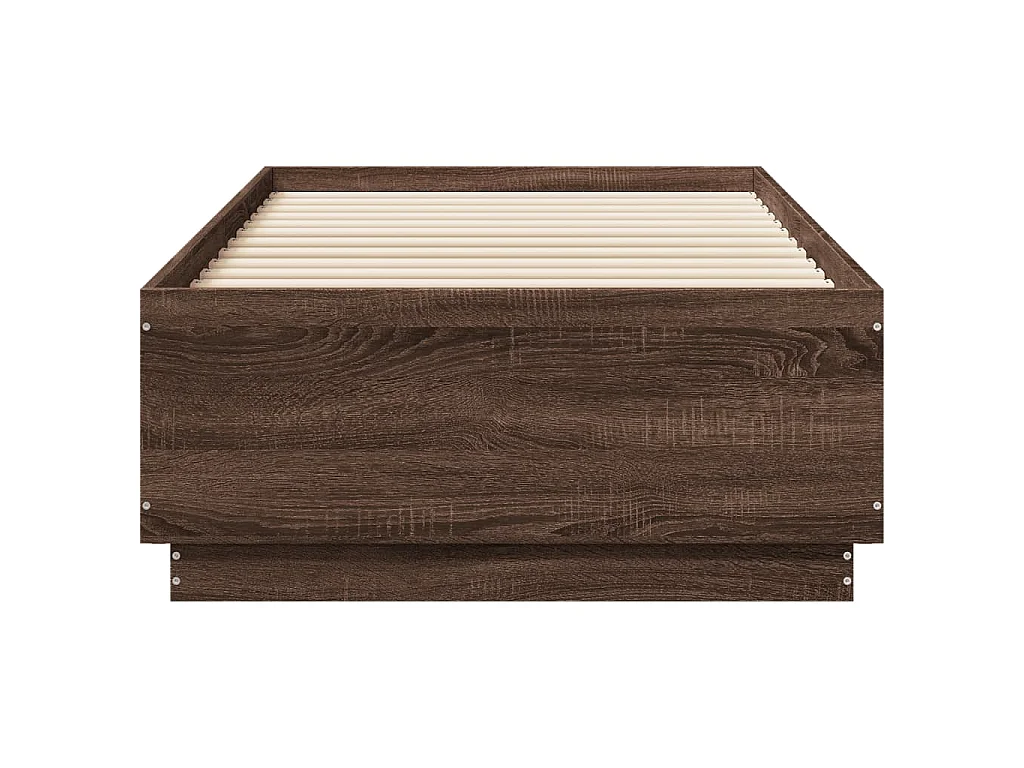 Cadre de lit sans matelas chêne marron 75x190 cm