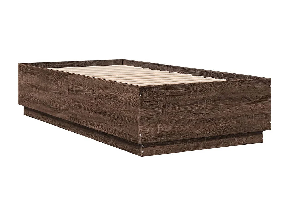 Cadre de lit sans matelas chêne marron 75x190 cm