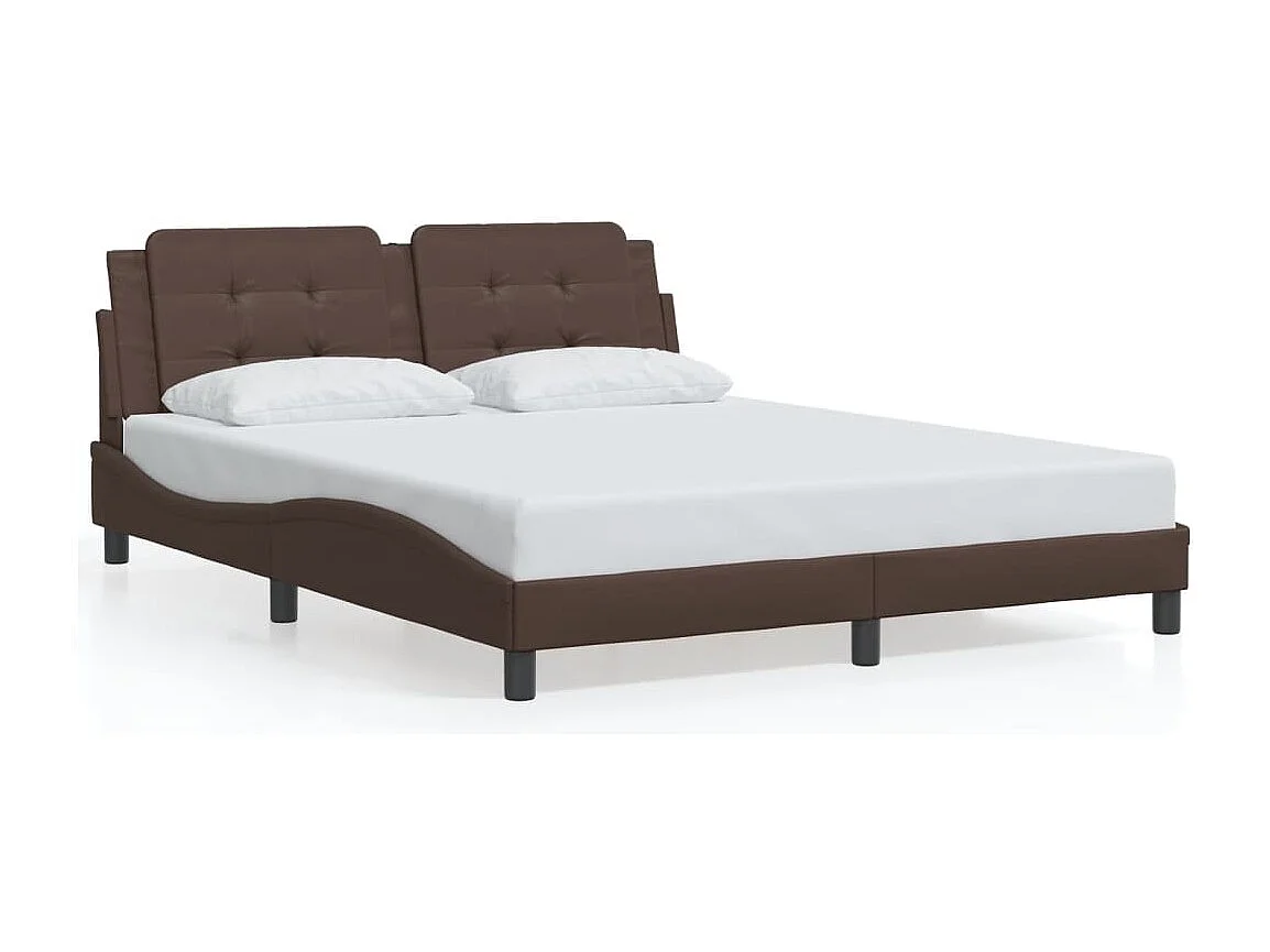 Cadre de lit avec LED sans matelas Zadar marron 160x200 cm
