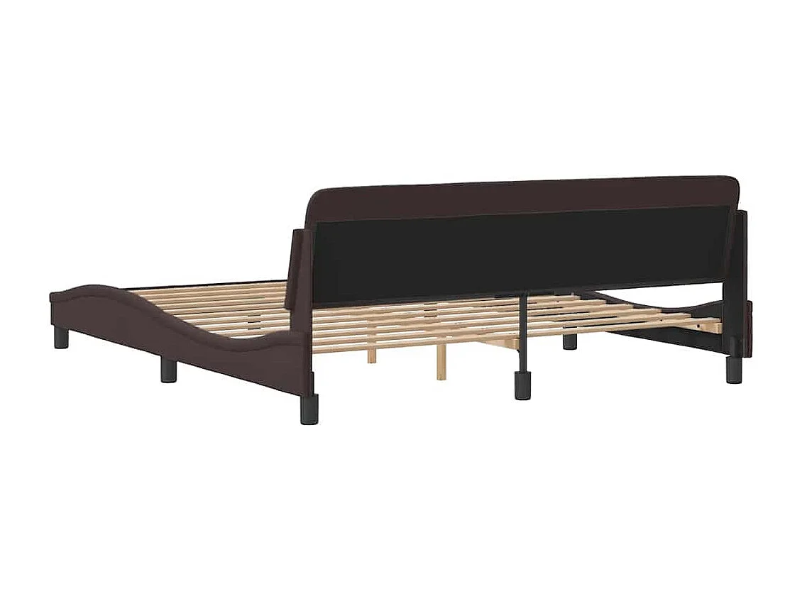 Cadre de lit Dover marron foncé 180x200 cm tissu