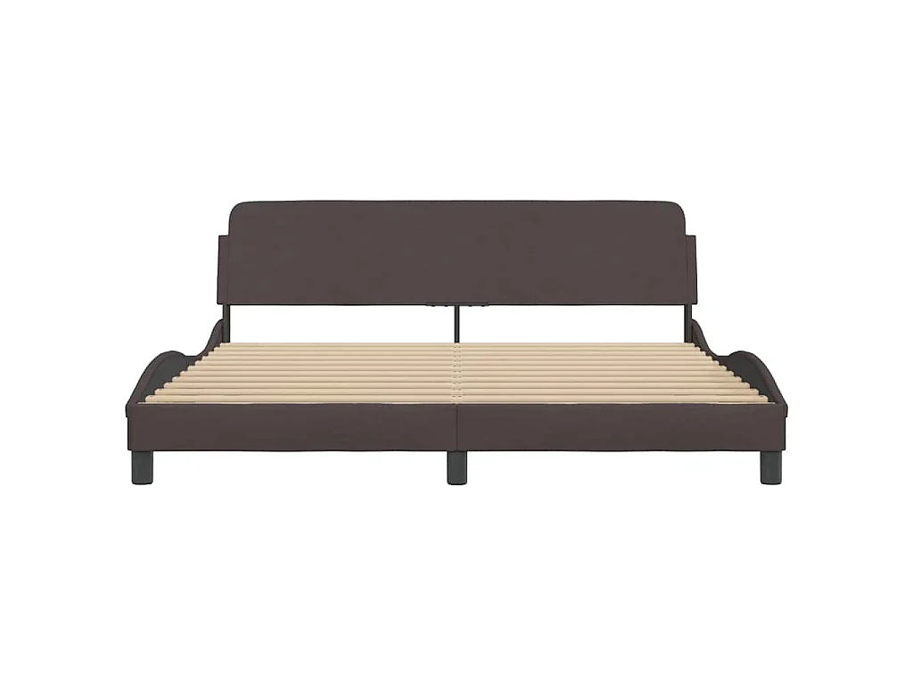 Cadre de lit Dover marron foncé 180x200 cm tissu