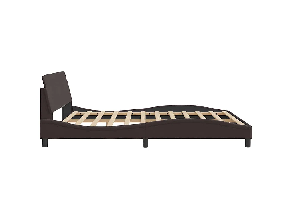 Cadre de lit Dover marron foncé 180x200 cm tissu
