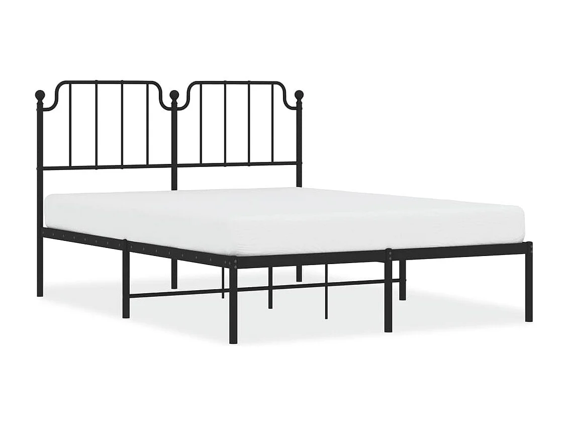 Estrutura de cama com cabeceira 140x200 cm metal preto