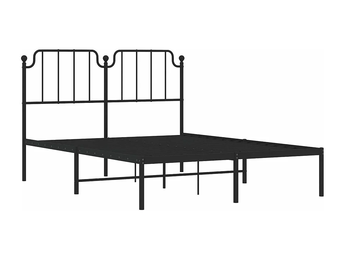 Estrutura de cama com cabeceira 140x200 cm metal preto