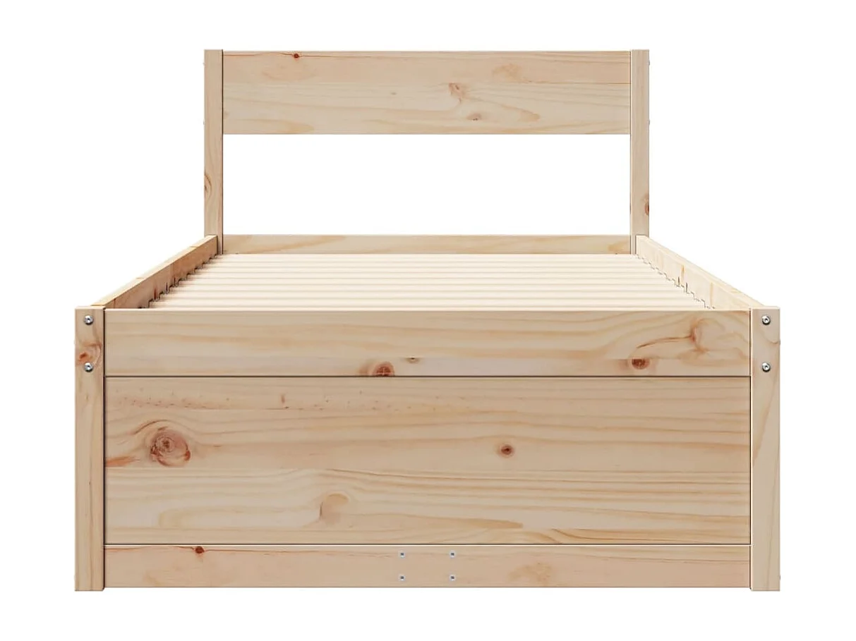 Bedframe zonder matras massief grenenhout 75x190 cm