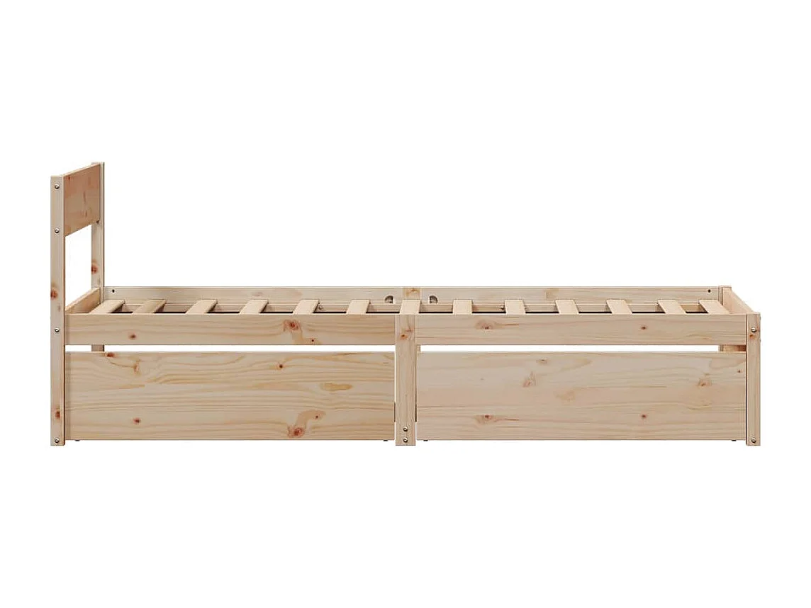 Bedframe zonder matras massief grenenhout 75x190 cm