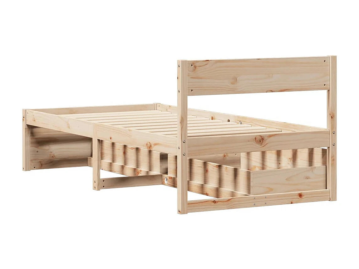 Bedframe zonder matras massief grenenhout 75x190 cm
