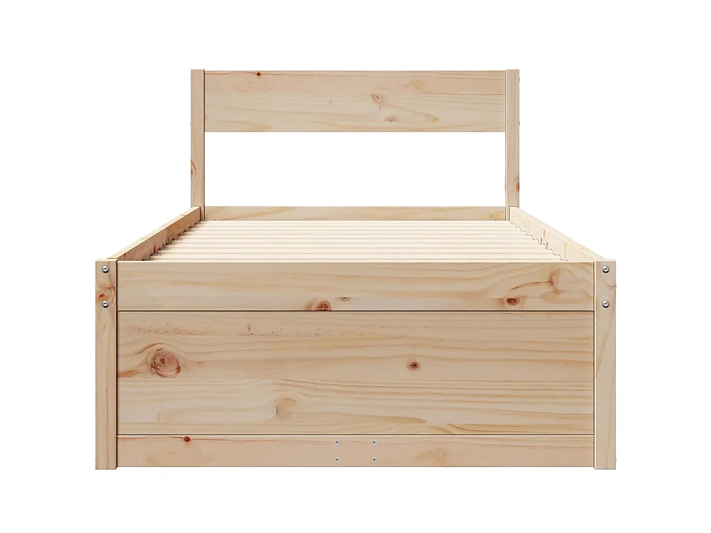 Bedframe zonder matras massief grenenhout 75x190 cm