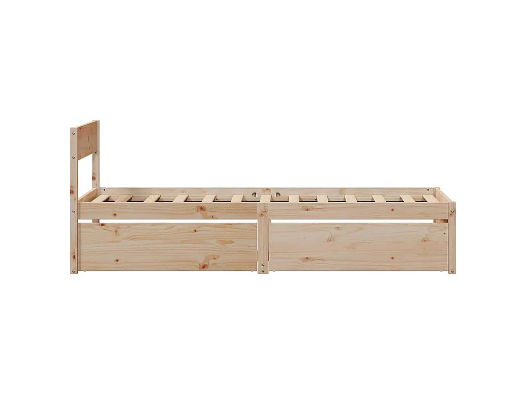 Bedframe zonder matras massief grenenhout 75x190 cm