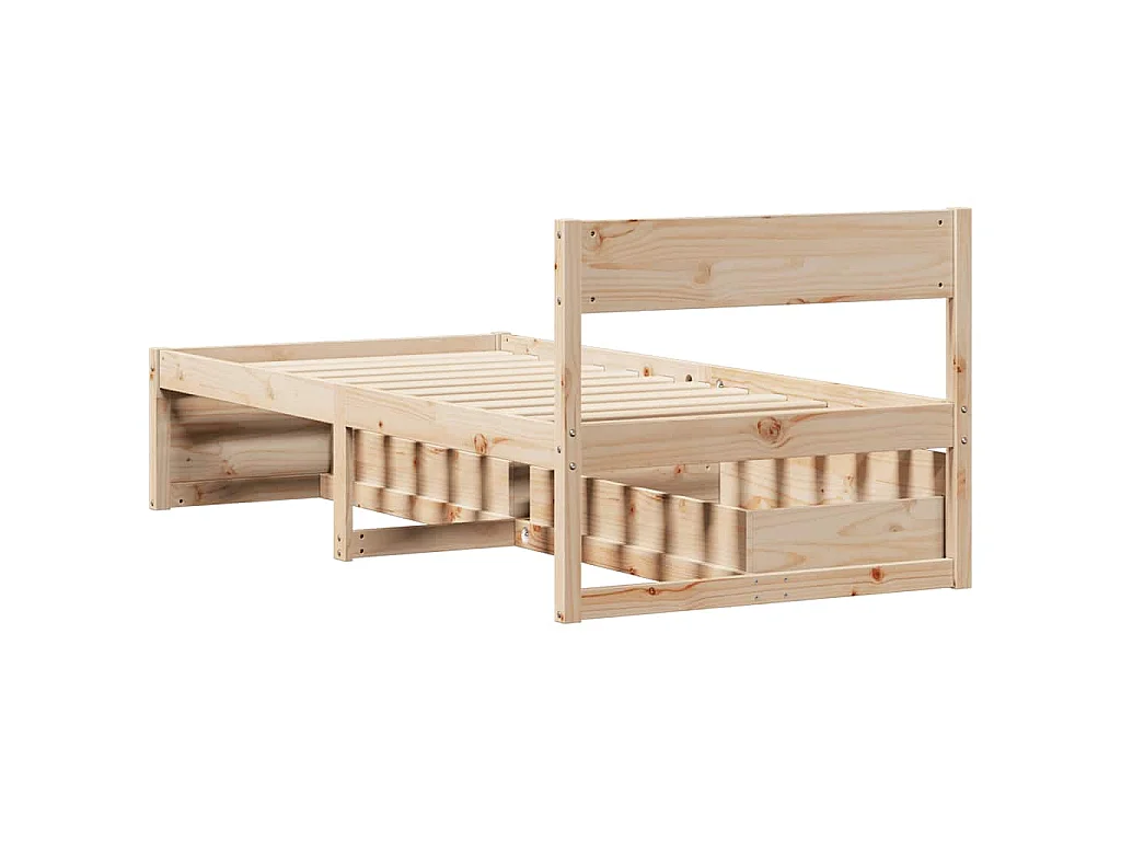 Bedframe zonder matras massief grenenhout 75x190 cm