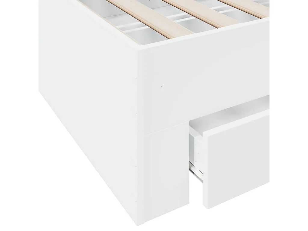 Bedframe met lades bewerkt hout wit 120x190 cm