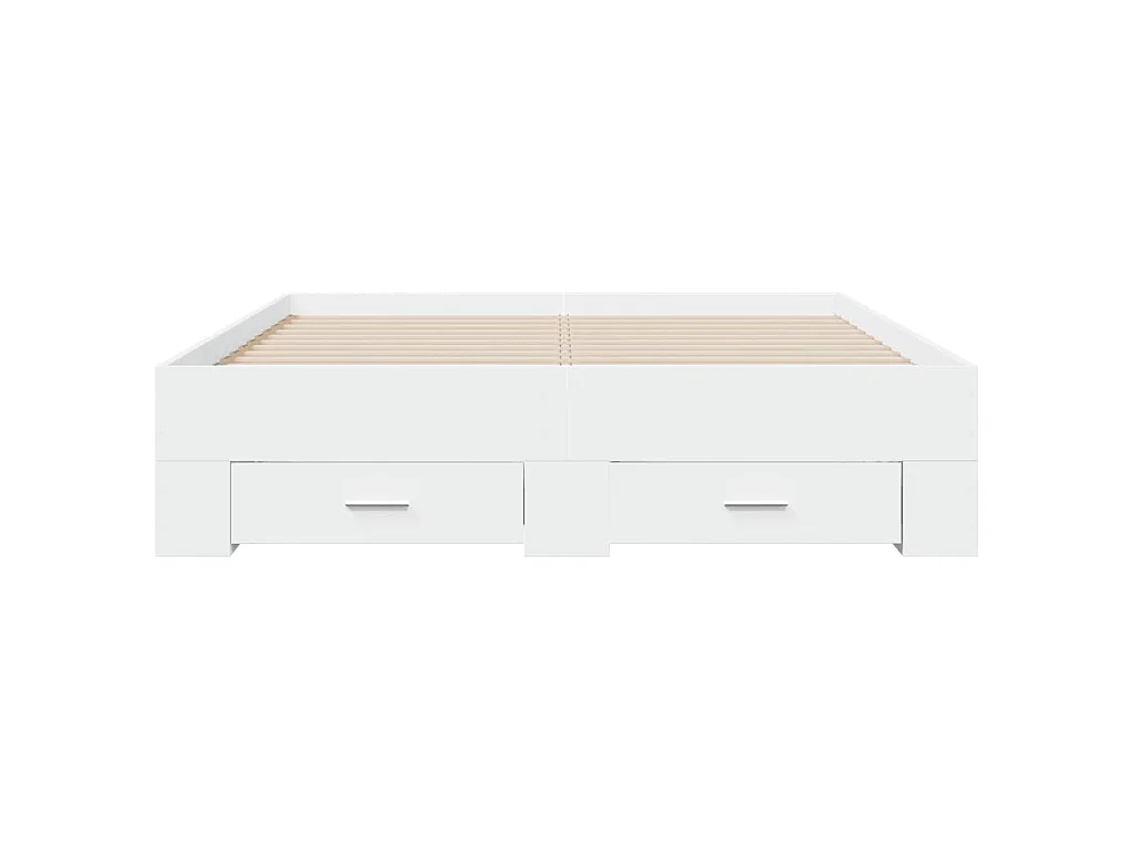 Bedframe met lades bewerkt hout wit 120x190 cm