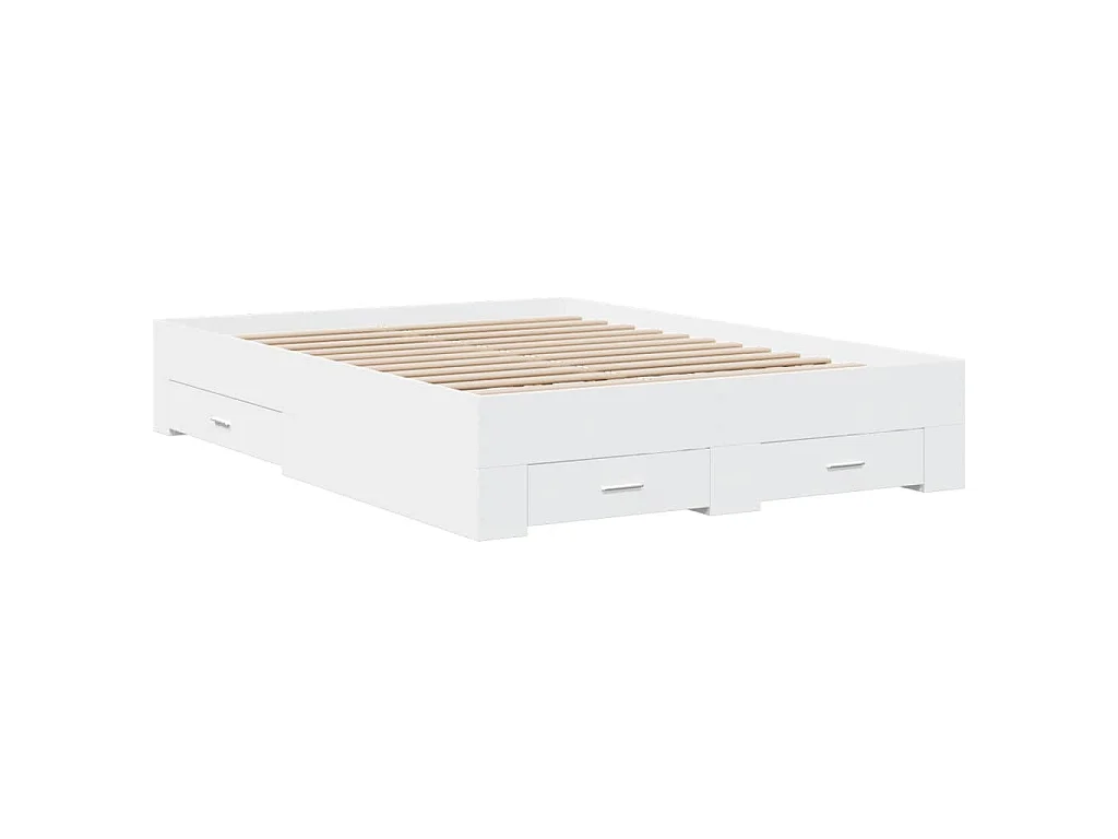 Cama con cajones madera de ingeniería blanco 120x190 cm